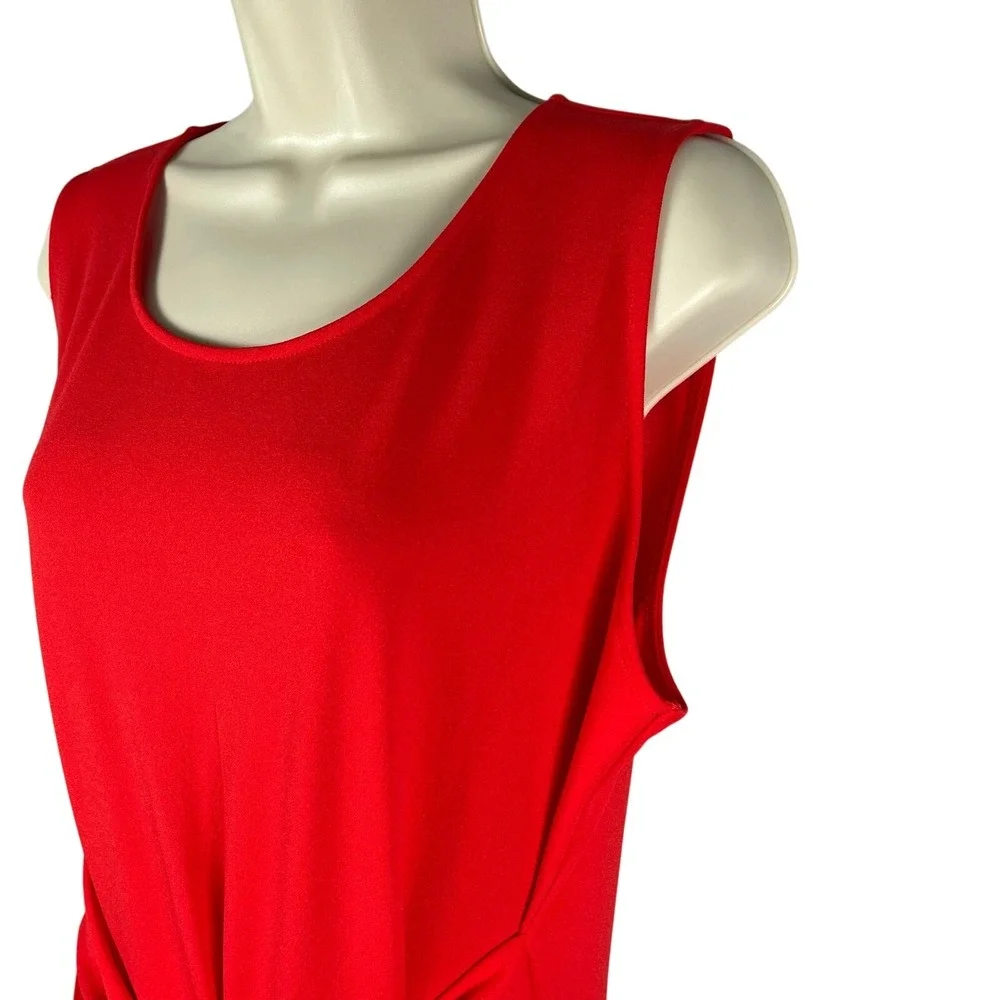 Du Jour Jumpsuit Womens Medium‎ Red Tie Front Cropped Wide Leg Sleeveless - Picture 4 of 8